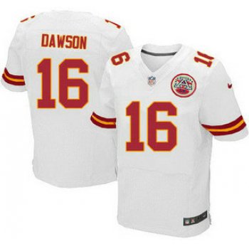 Men's Kansas City Chiefs #16 Len Dawson White Road NFL Nike Elite Jersey