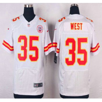 Men's Kansas City Chiefs #35 Charcandrick West White Road NFL Nike Elite Jersey