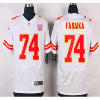 Men's Kansas City Chiefs #74 Paul Fanaika White Road NFL Nike Elite Jersey