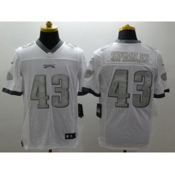 Men's Philadelphia Eagles #43 Darren Sproles White Platinum NFL Nike Limited Jersey