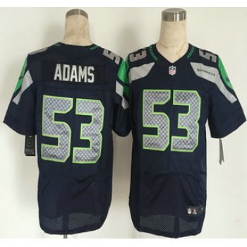 Men's Seattle Seahawks #53 Tyrell Adams Nike Navy Blue Elite Jersey