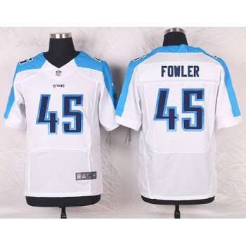 Men's Tennessee Titans #45 Jalston Fowler White Road NFL Nike Elite Jersey