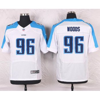 Men's Tennessee Titans #96 Al Woods White Road NFL Nike Elite Jersey