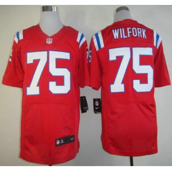 Nike New England Patriots #75 Vince Wilfork Red Elite Jersey