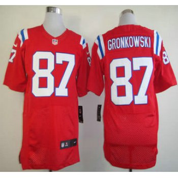 Nike New England patriots #87 Rob Gronkowski Red Elite Jersey