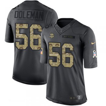 Men's Minnesota Vikings #56 Chris Doleman Black Anthracite 2016 Salute To Service Stitched NFL Nike Limited Jersey