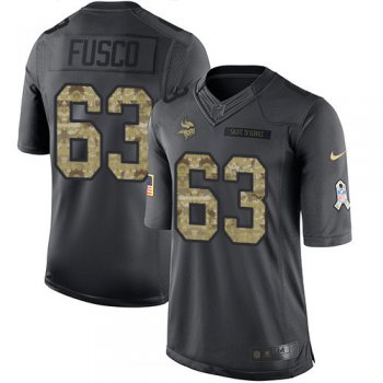 Men's Minnesota Vikings #63 Brandon Fusco Black Anthracite 2016 Salute To Service Stitched NFL Nike Limited Jersey