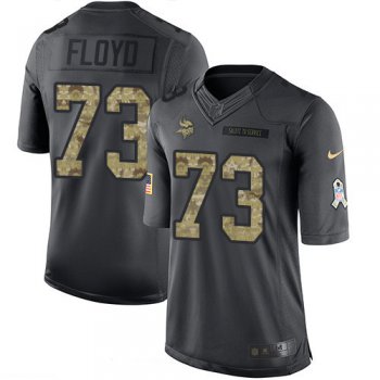 Men's Minnesota Vikings #73 Sharrif Floyd Black Anthracite 2016 Salute To Service Stitched NFL Nike Limited Jersey