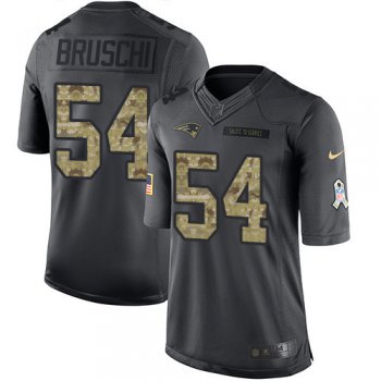 Men's New England Patriots #54 Tedy Bruschi Black Anthracite 2016 Salute To Service Stitched NFL Nike Limited Jersey