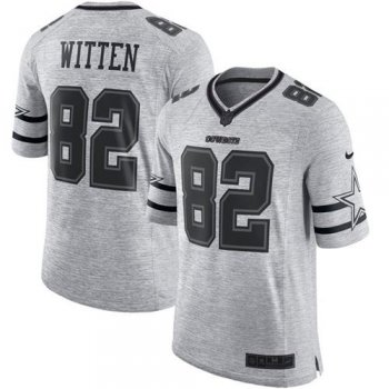 Nike Cowboys #82 Jason Witten Gray Men's Stitched NFL Limited Gridiron Gray II Jersey