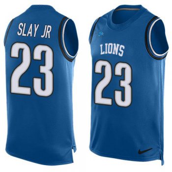 Nike Lions #23 Darius Slay JR Blue Team Color Men's Stitched NFL Limited Tank Top Jersey