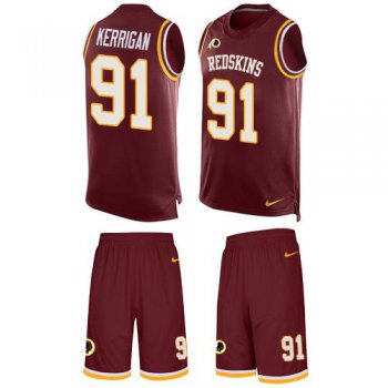 Nike Redskins #91 Ryan Kerrigan Burgundy Red Team Color Men's Stitched NFL Limited Tank Top Suit Jersey