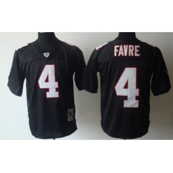 Atlanta Falcons #4 Brett Favre Black Throwback Jersey