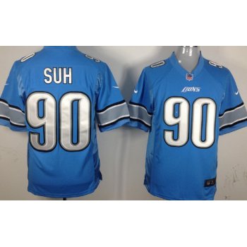 Nike Detroit Lions #90 Ndamukong Suh Light Blue Game Jersey