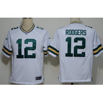 Nike Green Bay Packers #12 Aaron Rodgers White Game Jersey