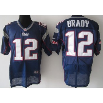 Nike New England Patriots #12 Tom Brady Blue Elite Jersey