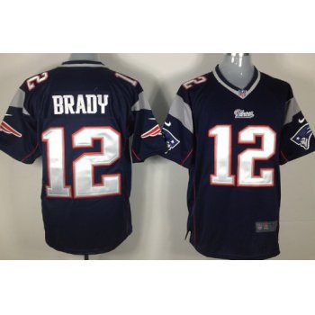 Nike New England Patriots #12 Tom Brady Blue Game Jersey