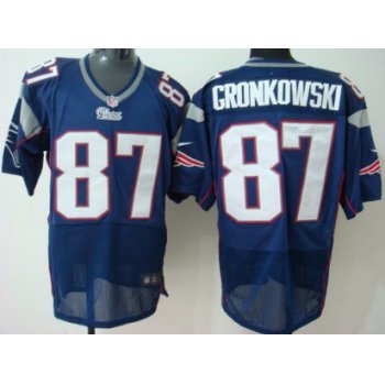 Nike New England Patriots #87 Rob Gronkowski Blue Elite Jersey