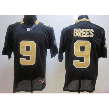 Nike New Orleans Saints #9 Drew Brees Black Elite Jersey