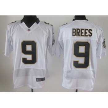 Nike New Orleans Saints #9 Drew Brees White Elite Jersey