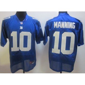 Nike New York Giants #10 Eli Manning Blue Elite Jersey