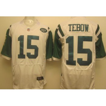 Nike New York Jets #15 Tim Tebow White Elite Jersey