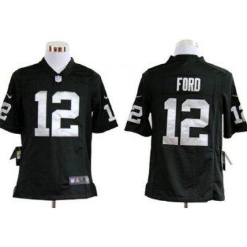 Nike Oakland Raiders #12 Jacoby Ford Black Game Jersey