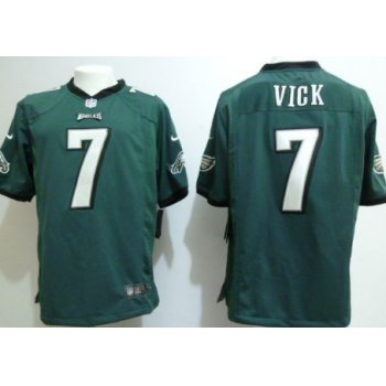 Nike Philadelphia Eagles #7 Michael Vick Dark Green Game Jersey