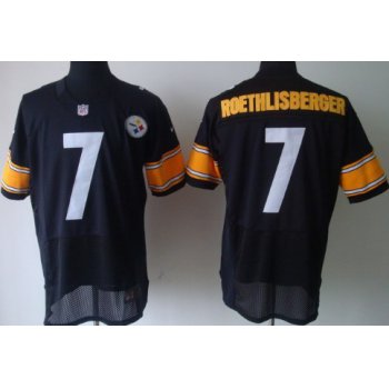 Nike Pittsburgh Steelers #7 Ben Roethlisberger Black Elite Jersey