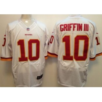 Nike Washington Redskins #10 Robert Griffin III White Elite Jersey