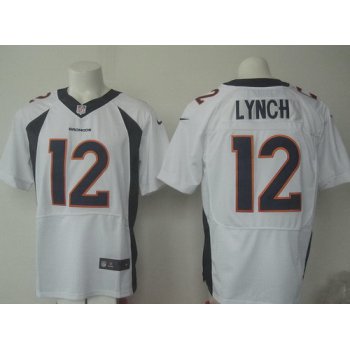 Men's Denver Broncos #12 Paxton Lynch White Road NFL Nike Elite Jersey