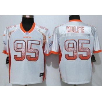 Men's Denver Broncos #95 Derek Wolfe White Drift Fashion NFL Nike Elite Jersey