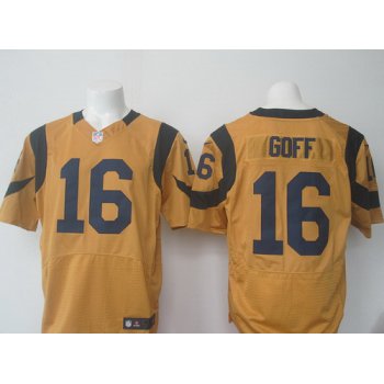 Men's Los Angeles Rams #16 Jared Goff Nike Gold Color Rush 2015 NFL Elite Jersey