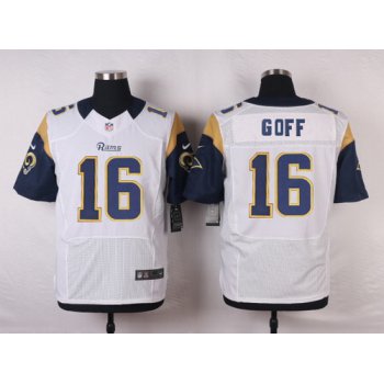 Men's Los Angeles Rams #16 Jared Goff White Road NFL Nike Elite Jersey