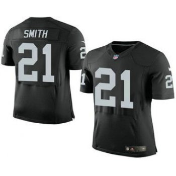 Men's Oakland Raiders #21 Sean Smith Black Team Color NFL Nike Elite Jersey