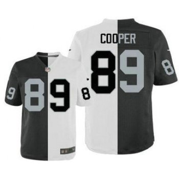 Men's Oakland Raiders #89 Amari Cooper Black With White Two Tone Elite Jersey