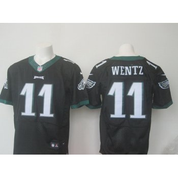 Men's Philadelphia Eagles #11 Carson Wentz Black Alternate NFL Nike Elite Jersey