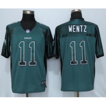 Men's Philadelphia Eagles #11 Carson Wentz Green Drift Fashion NFL Nike Elite Jersey