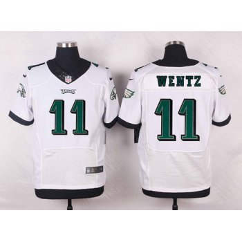 Men's Philadelphia Eagles #11 Carson Wentz White Road NFL Nike Elite Jersey