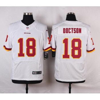 Men's Washington Redskins #18 Josh Doctson Burgundy White Road NFL Nike Elite Jersey