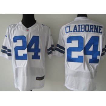 Nike Dallas Cowboys #24 Morris Claiborne White Elite Jersey