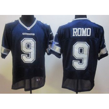 Nike Dallas Cowboys #9 Tony Romo Blue Elite Jersey