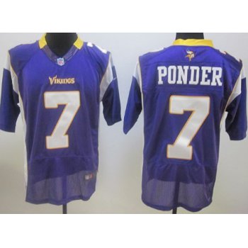 Nike Minnesota Vikings #7 Christian Ponder Purple Elite Jersey