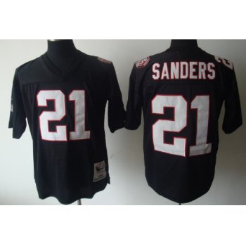 Atlanta Falcons #21 Deion Sanders Black Throwback Jersey