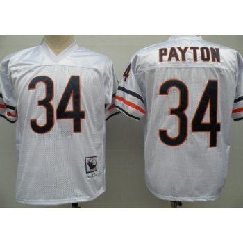 Chicago Bears #34 Walter Payton White Throwback Jersey