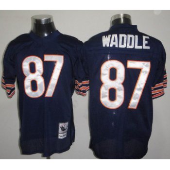 Chicago Bears #87 Tom Waddle Blue Throwback Jersey