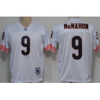 Chicago Bears #9 Jim McMahon White Throwback Jersey