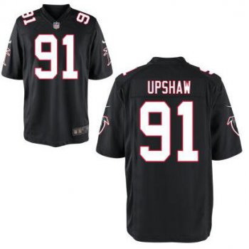 Men's Atlanta Falcons #91 Courtney Upshaw Black Alternate NFL Nike Elite Jersey