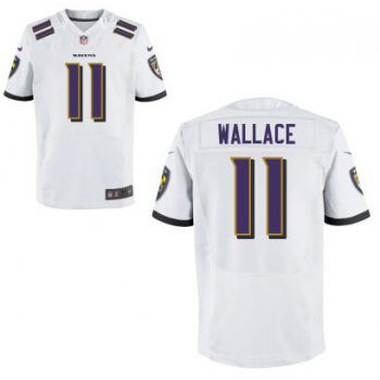 Men's Baltimore Ravens #11 Mike Wallace Elite White Road Jersey