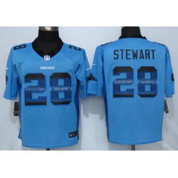 Men's Carolina Panthers #28 Jonathan Stewart Light Blue Strobe 2015 NFL Nike Fashion Jersey